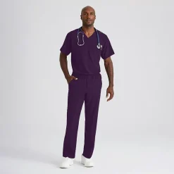Skechers Sk0215 Structure 4-Pocket Zip-Fly Mens Big and Tall Tag Free Stretch Fabric Moisture Wicking Scrub Pant