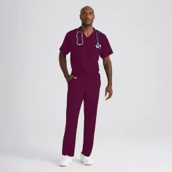 Skechers Sk0215 Structure 4-Pocket Zip-Fly Mens Big and Tall Tag Free Stretch Fabric Moisture Wicking Scrub Pant