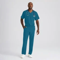 Skechers Sk0215 Structure 4-Pocket Zip-Fly Mens Big and Tall Tag Free Stretch Fabric Moisture Wicking Scrub Pant