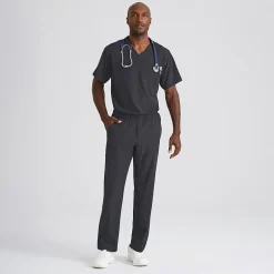 Skechers Sk0215 Structure 4-Pocket Zip-Fly Mens Big and Tall Tag Free Stretch Fabric Moisture Wicking Scrub Pant
