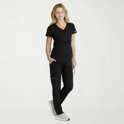 Skechers Skt269 Bloom 1-Pocket Maternity Top Womens Plus Maternity V Neck Short Sleeve Stretch Fabric Moisture Wicking Scrub Top