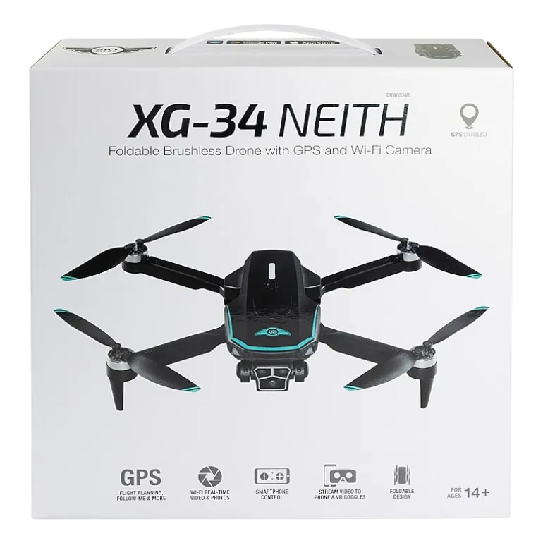 Sky Rider XG-34 Neith Foldable Drone with GPS and WiFi