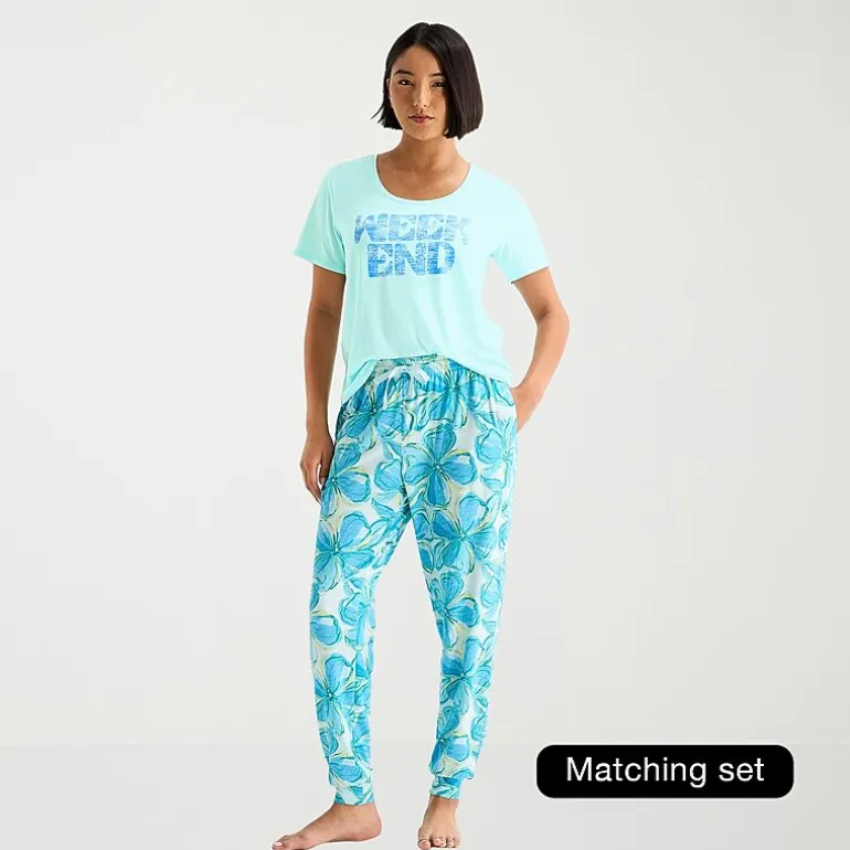 Sleep Chic Womens Crew Neck Short Sleeve Pajama Top