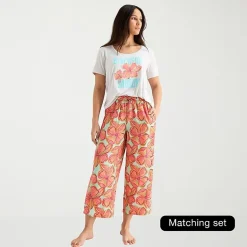 Sleep Chic Womens Poplin Pajama Capri Pant