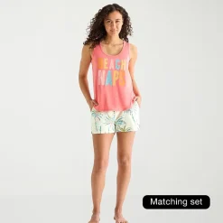 Sleep Chic Womens Scoop Neck Sleeveless Pajama Top