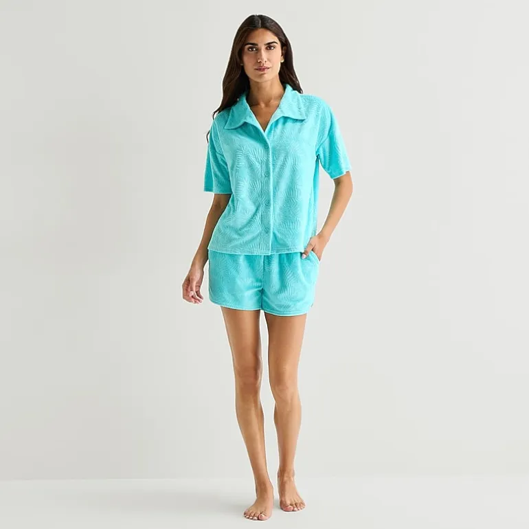 Sleep Chic Womens Short Sleeve Pajama Set