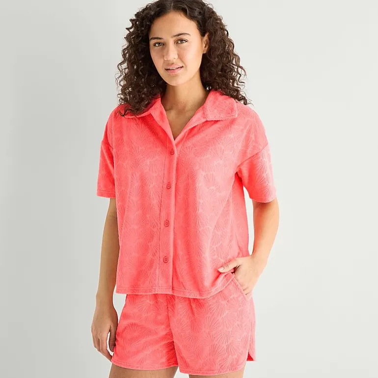 Sleep Chic Womens Short Sleeve Pajama Set