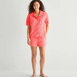 Sleep Chic Womens Short Sleeve Pajama Set
