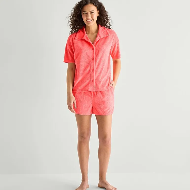 Sleep Chic Womens Short Sleeve Pajama Set