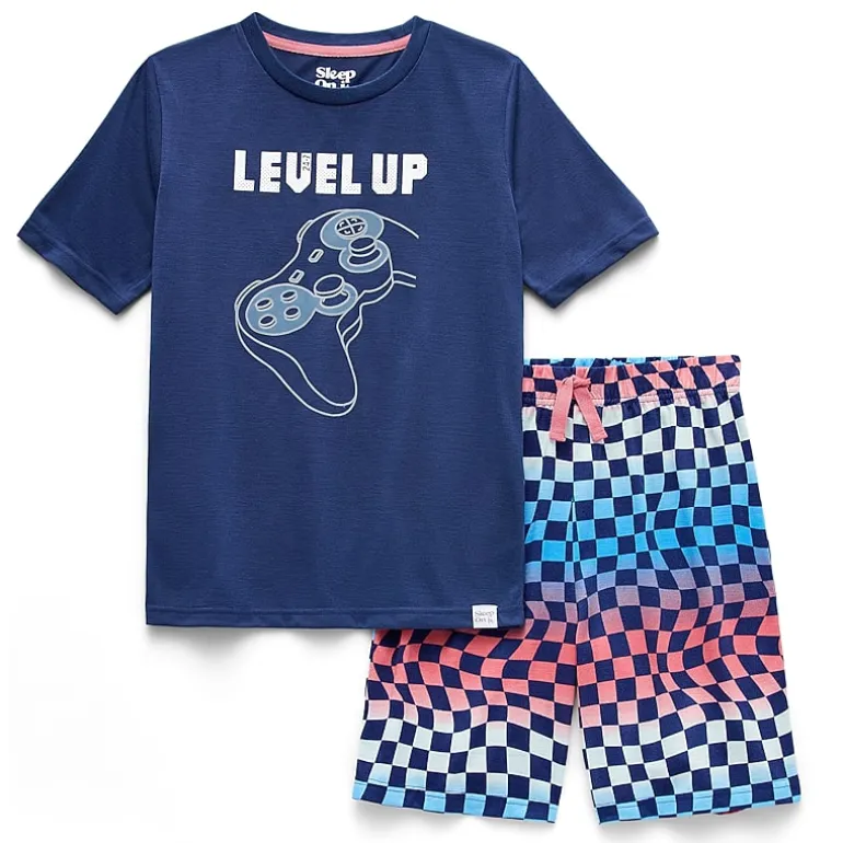 Sleep On It Little & Big Kid Boys Crew Neck Short Sleeve 2-pc. Pajama Set