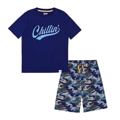 Sleep On It Little & Big Kid Boys Crew Neck Short Sleeve 2-pc. Pajama Set