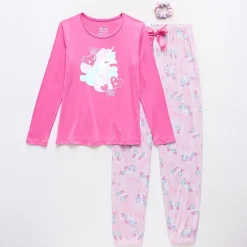 Sleep On It Little & Big Kid Girls Crew Neck Long Sleeve 3-pc. Pajama Set