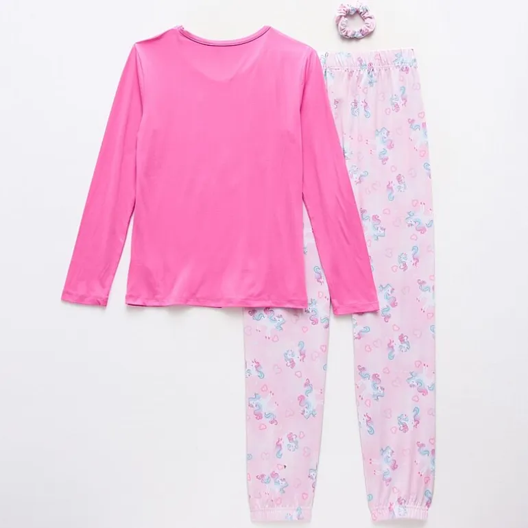 Sleep On It Little & Big Kid Girls Crew Neck Long Sleeve 3-pc. Pajama Set