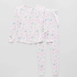 Sleep On It Little & Big Kid Girls Crew Neck Long Sleeve 3-pc. Pajama Set