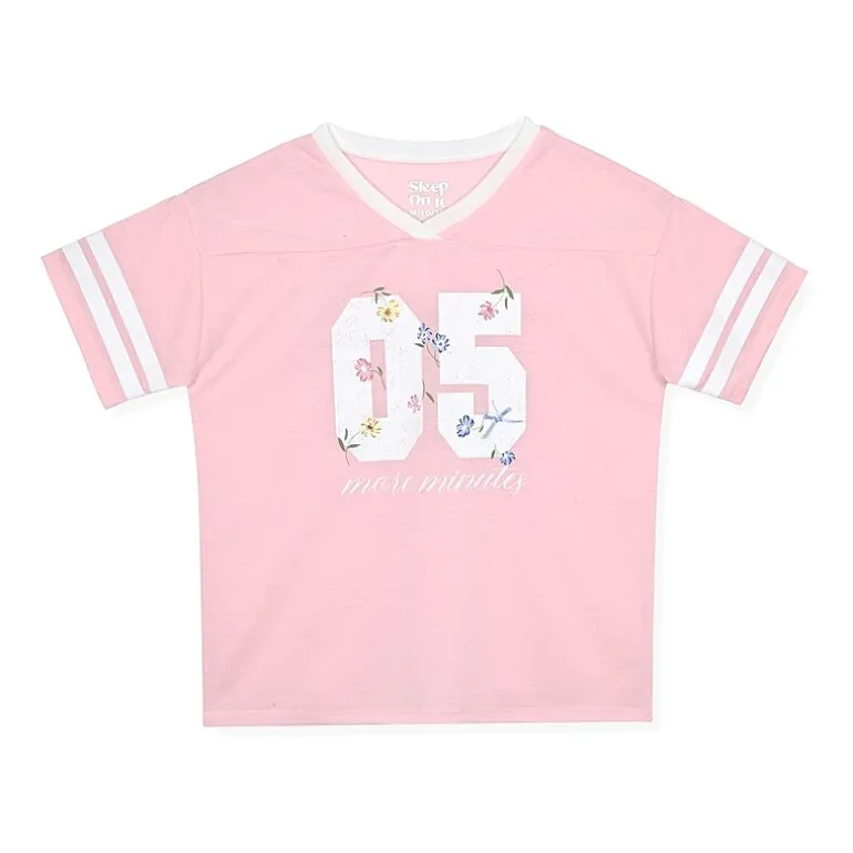 Sleep On It Little & Big Kid Girls V-Neck Short Sleeve Pajama Set
