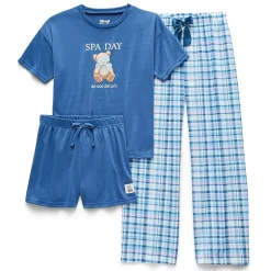 Sleep On It Little & Big Kid Girls Crew Neck Short Sleeve 3-pc. Pajama Set