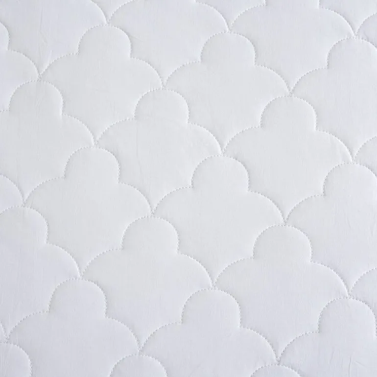 Sleep Philosophy All Natural Cotton Percale Quilted Mattress Pad with Spandex Snug-on Slip Fit Skirt