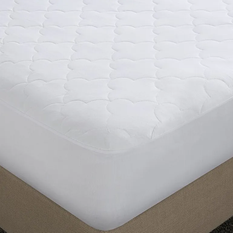 Sleep Philosophy All Natural Cotton Percale Quilted Mattress Pad with Spandex Snug-on Slip Fit Skirt
