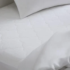Sleep Philosophy All Natural Cotton Percale Quilted Mattress Pad with Spandex Snug-on Slip Fit Skirt