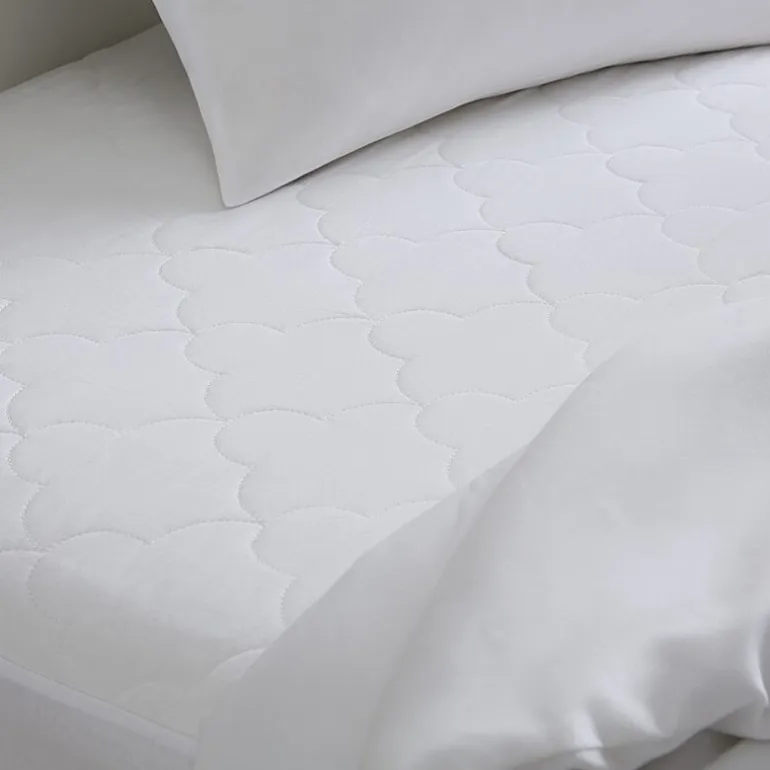 Sleep Philosophy All Natural Cotton Percale Quilted Mattress Pad with Spandex Snug-on Slip Fit Skirt