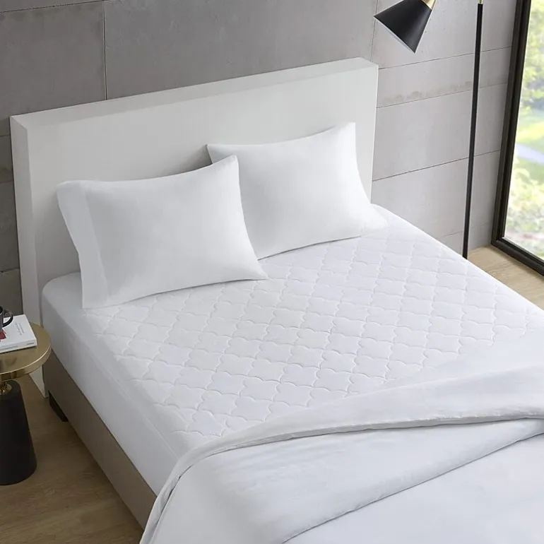 Sleep Philosophy All Natural Cotton Percale Quilted Mattress Pad with Spandex Snug-on Slip Fit Skirt