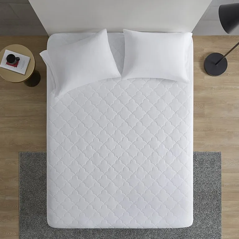 Sleep Philosophy All Natural Cotton Percale Quilted Mattress Pad with Spandex Snug-on Slip Fit Skirt