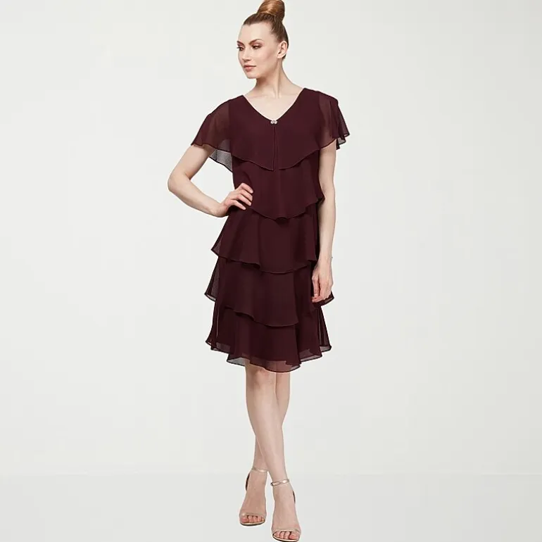 S. L. Fashions Womens V Neck Short Sleeve Floral Shift Dress