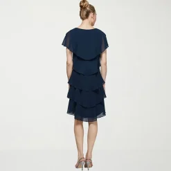 S. L. Fashions Womens V Neck Sleeveless Shift Dress