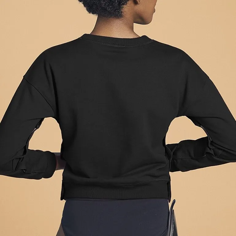 Slick Chicks Womens Adaptive Long Sleeve Crew Neck Sweat Shirt