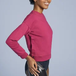 Slick Chicks Womens Adaptive Long Sleeve Crew Neck Sweat Shirt