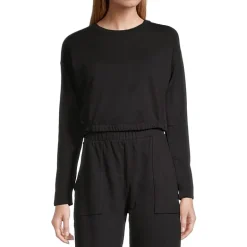 Slick Chicks Womens Adaptive Long Sleeve Crew Neck Lounge Shirt