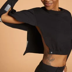 Slick Chicks Womens Adaptive Long Sleeve Crew Neck Lounge Shirt