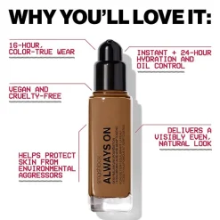 Smashbox Always On Skin-Balancing Foundation With Hyaluronic Acid + Adaptogens