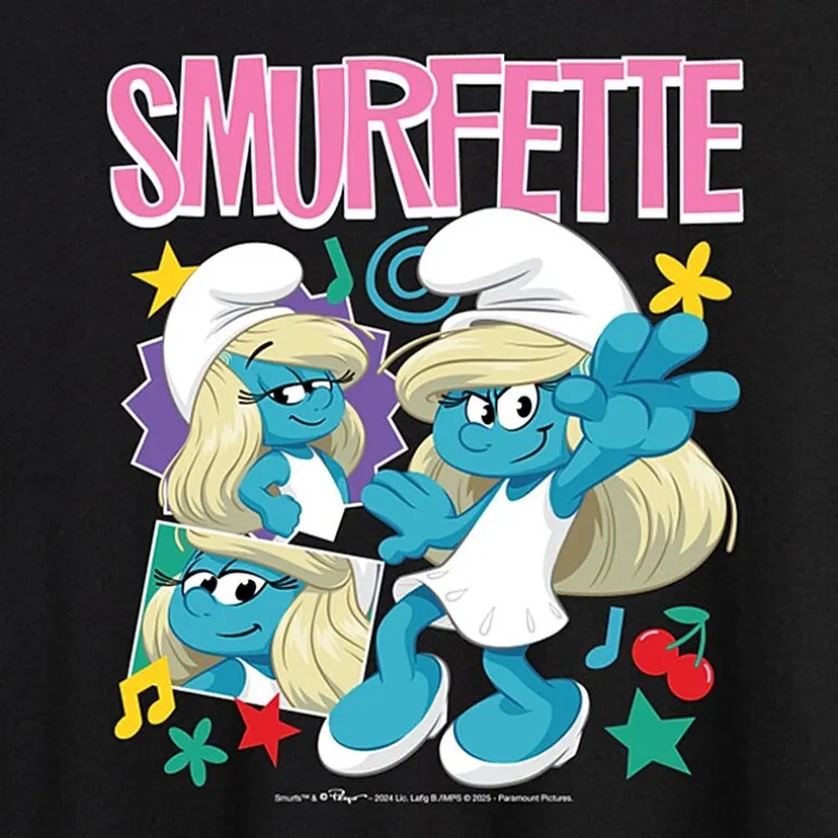 Smurfette Tee Womens Juniors Crew Neck Short Sleeve Oversized Smurfs Graphic T-Shirt