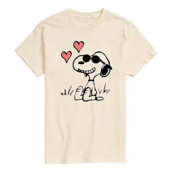 Snoopy Sunglasses Tee Womens Juniors Crew Neck Short Sleeve Regular Fit Peanuts Graphic T-Shirt
