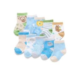 So Adorable Animal Baby Boys 10 Pair Low Cut Socks