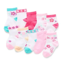 So Adorable Baby Girls 10 Pair Low Cut Socks