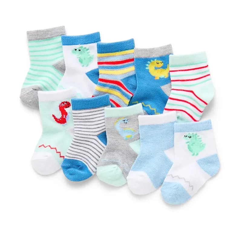 So Adorable Dinosaur Baby Boys 10 Pair Low Cut Socks