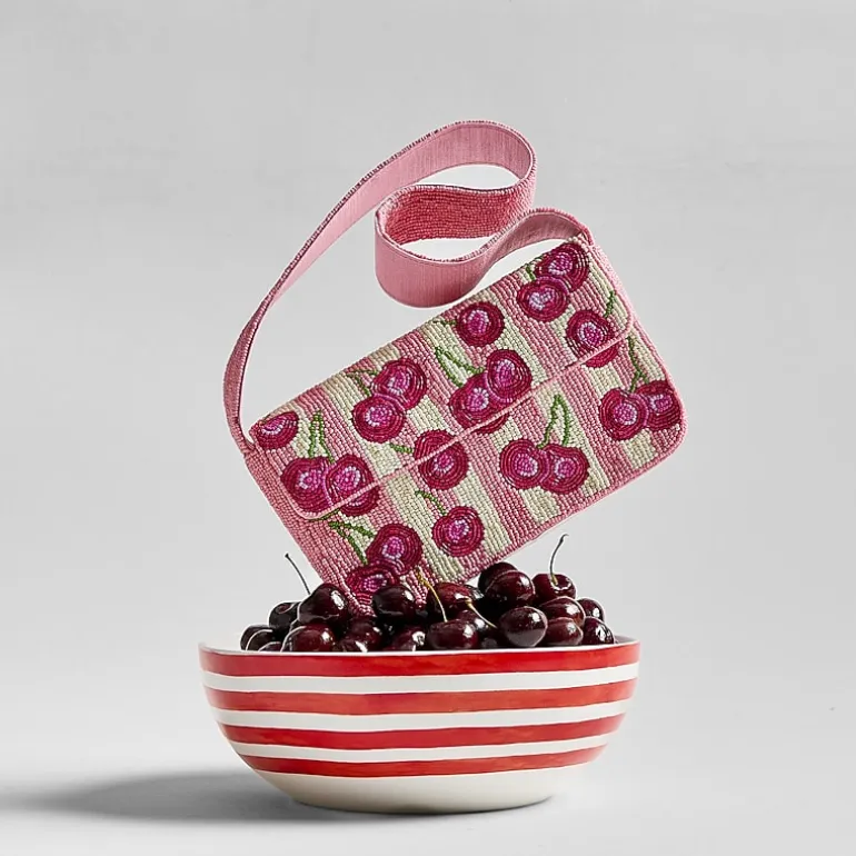 SOL and MER Beaded Cherry Shoulder Bag