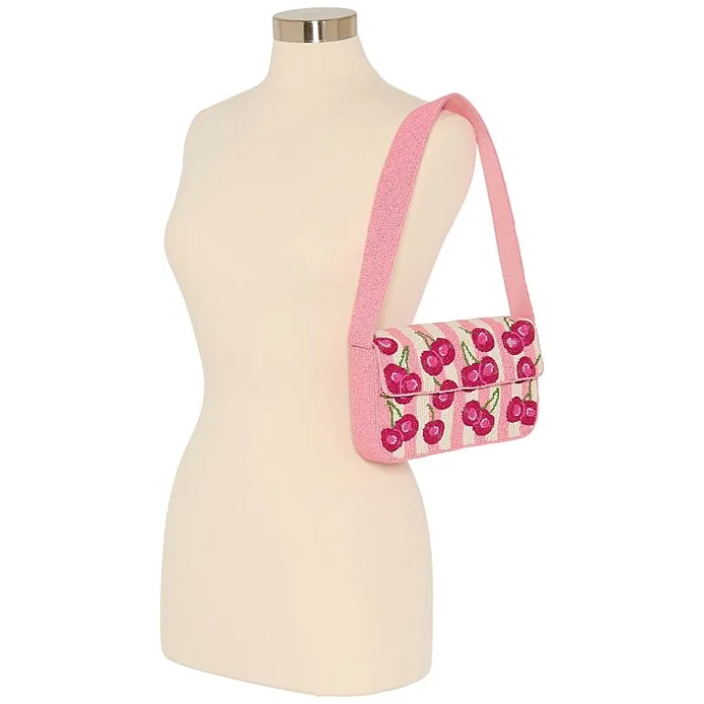 SOL and MER Beaded Cherry Shoulder Bag