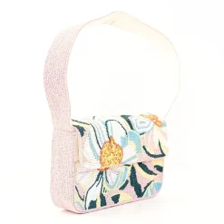 SOL and MER Beaded Floral Baguette Shoulder Bag