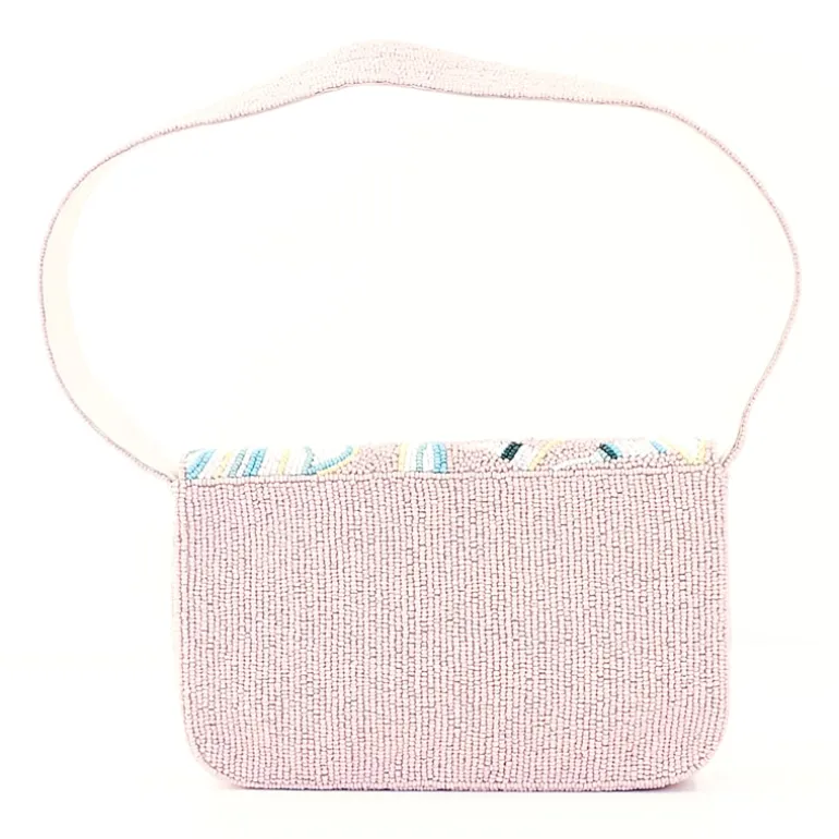 SOL and MER Beaded Floral Baguette Shoulder Bag