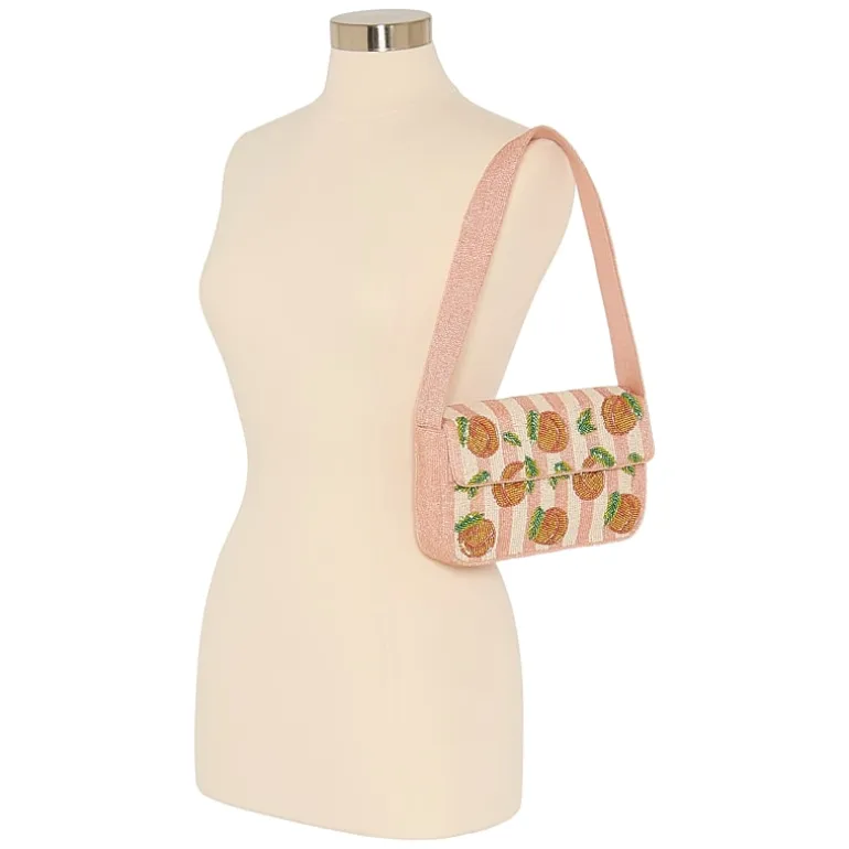 SOL and MER Beaded Peaches Shoulder Bag