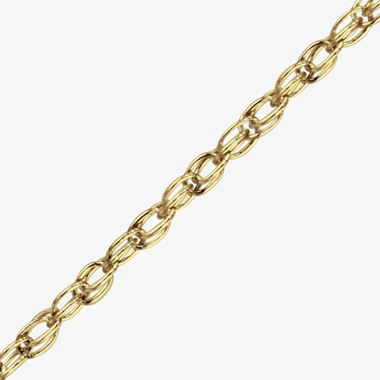 Solid 7.25 Inch Rope Chain Gold Bracelet