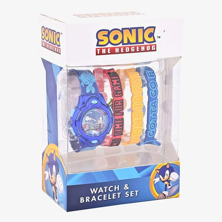 Sonic the Hedgehog Girls Digital Multicolor 4-pc. Watch Boxed Set Snc40071m