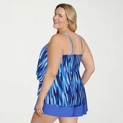 Sonnet Shores Womens Built In Bra Tankini Swimsuit Top