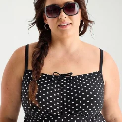 Sonnet Shores Womens Dots Plus Swim Dress