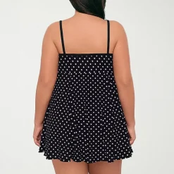 Sonnet Shores Womens Dots Plus Swim Dress