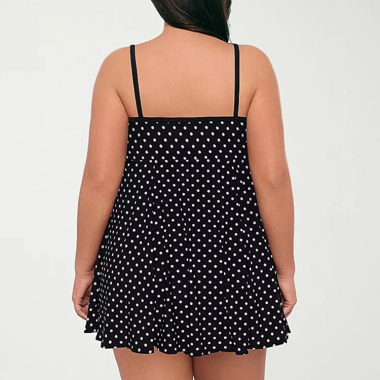 Sonnet Shores Womens Dots Plus Swim Dress