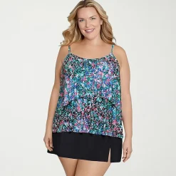 Sonnet Shores Womens Dots Plus Tankini Swimsuit Top